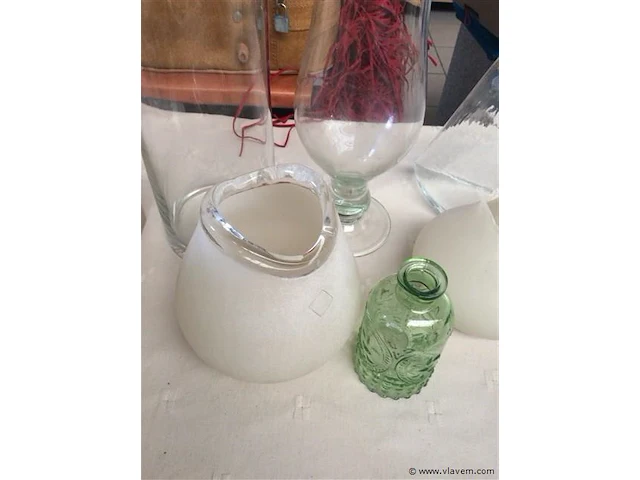 Lot vazen glas divers. 6stuks - afbeelding 2 van  3