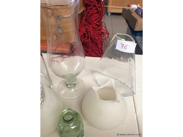 Lot vazen glas divers. 6stuks - afbeelding 3 van  3