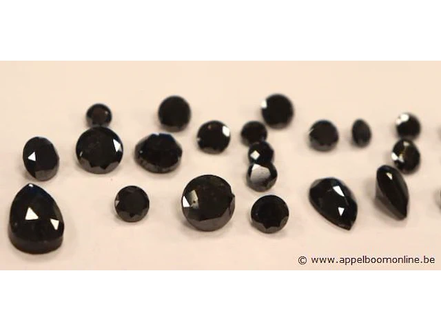 Lot zwarte diamandjes plm 60,61ct - afbeelding 3 van  4
