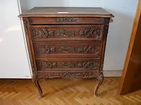 Louis xv ladenkast 3 laden, lichtkleurig houten kast 4 laden - afbeelding 1 van  7
