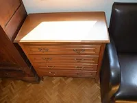 Louis xv ladenkast 3 laden, lichtkleurig houten kast 4 laden - afbeelding 6 van  7