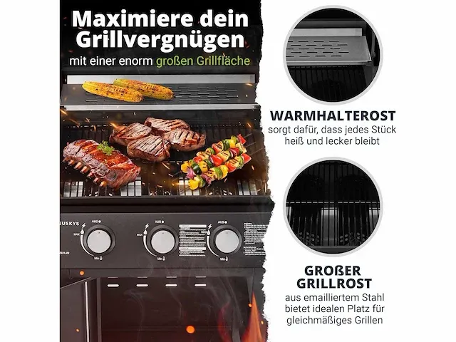 Louisiana gas bbq met 3 branders 8,1 kw - afbeelding 3 van  6