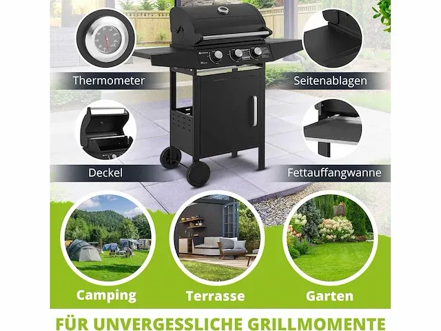Louisiana gas bbq met 3 branders 8,1 kw - afbeelding 4 van  6