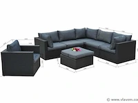 Loungeset eivissa | 8-delig | wicker | zwart + antraciet - afbeelding 2 van  3