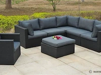 Loungeset eivissa | 8-delig | wicker | zwart + antraciet - afbeelding 3 van  3