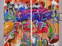 Loussiesd tieners graffiti patroon raam gordijn - afbeelding 1 van  2