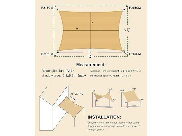 Love story zonneschermdoek (4x5m - afbeelding 2 van  4