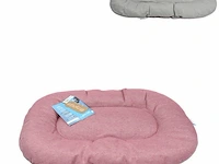 Lovestory dierenkussen 80x50cm - roze/grijs - afbeelding 1 van  1