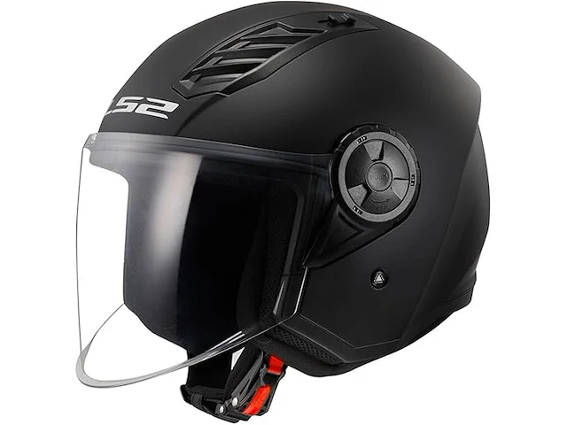 Ls2, jet airflow ii solid mat zwarte motorhelm - afbeelding 1 van  13