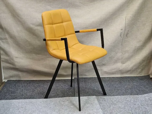 Lucca yellow pu - dining chair (4x) - afbeelding 1 van  6