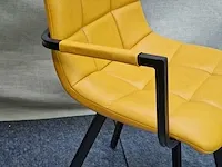 Lucca yellow pu - dining chair (4x) - afbeelding 4 van  6