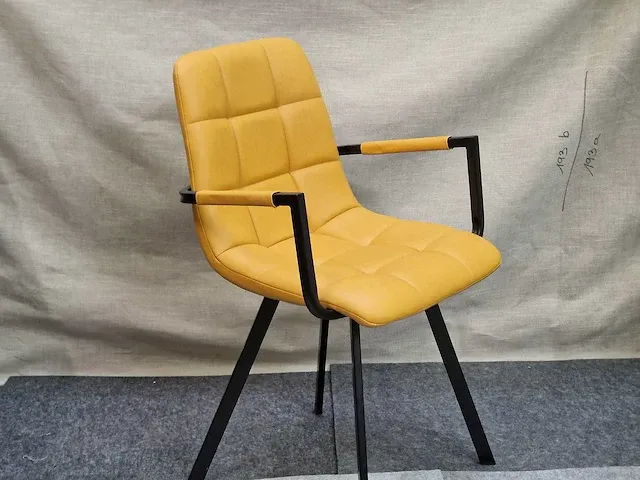 Lucca yellow pu - dining chair (4x) - afbeelding 5 van  6