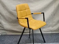 Lucca yellow pu - dining chair (4x) - afbeelding 5 van  6