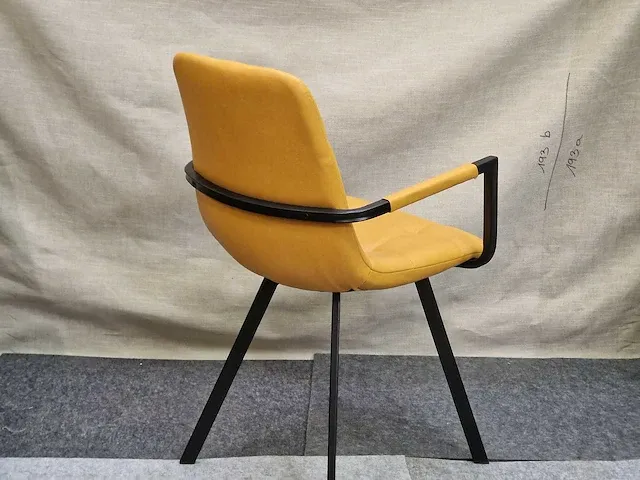 Lucca yellow pu - dining chair (4x) - afbeelding 6 van  6