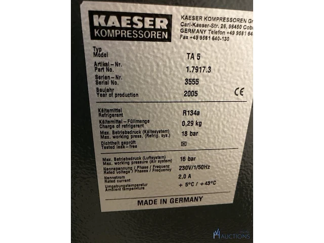 Luchtcompressor kaiser - afbeelding 7 van  8