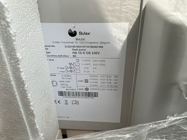 Lucht/water warmtepomp bulex geniair split ha10-5 os - afbeelding 5 van  7