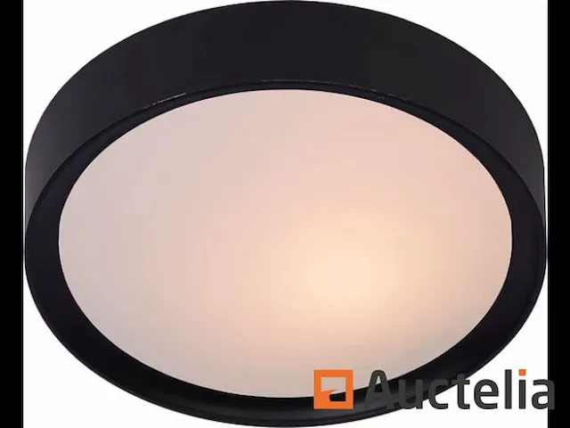 Lucide lex - plafonnière - ø 25 cm - 1xe27 - zwart - afbeelding 4 van  4