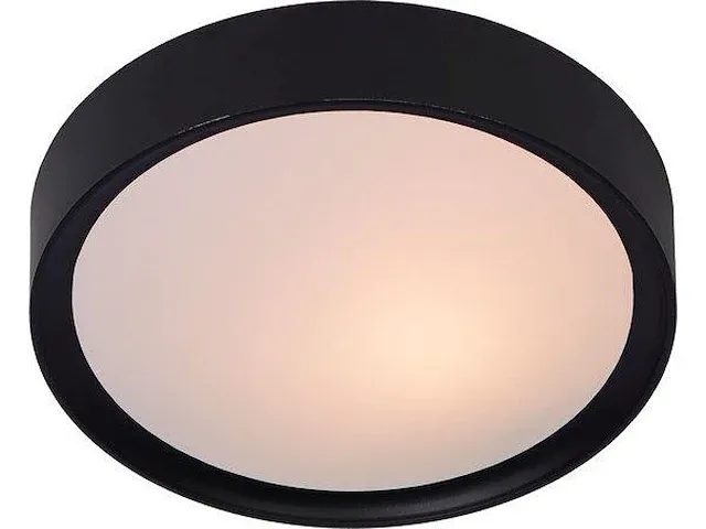 Lucide lex - plafonnière - ø 25 cm - 1xe27 - zwart - afbeelding 1 van  4