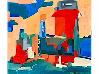 Ludo winkelman - abstracte compostie - mixed media op doek - afbeelding 1 van  14