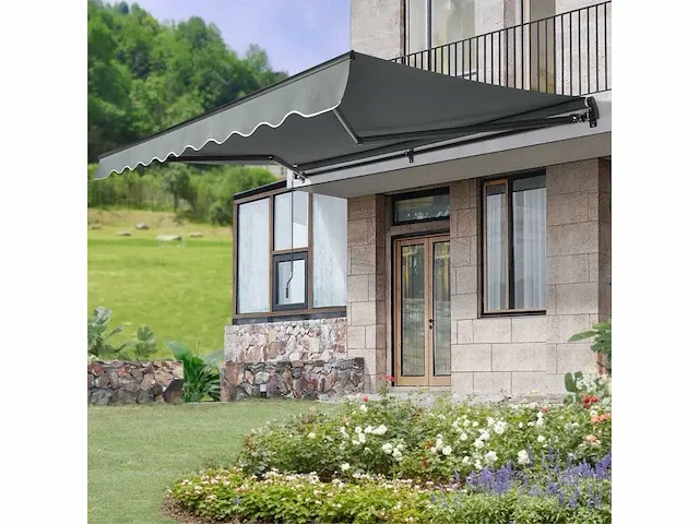 Luifel 250 x 200 cm - schaduw voor terras en balkon - grijs - afbeelding 1 van  5