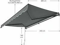 Luifel 250 x 200 cm - schaduw voor terras en balkon - grijs - afbeelding 3 van  5