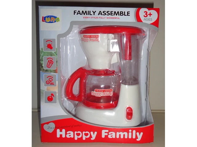 Luna speelgoed koffiezet apparaat rood/wit 15 cm - afbeelding 1 van  3