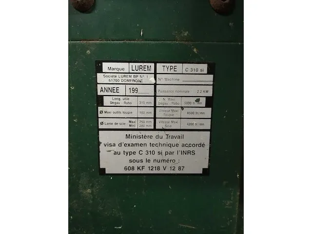 Lurem c310 si tafelcirkelzaagmachine - afbeelding 6 van  6