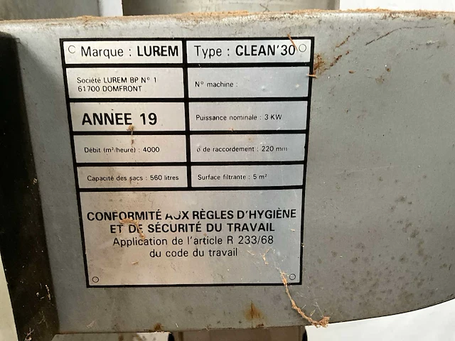 Lurem clean 30 afzuiginstallatie houtbewerking - afbeelding 7 van  8