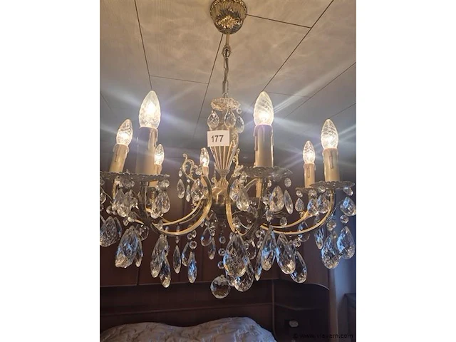 Luster met kristallen, hanghoogte 70cm ø 55cm - afbeelding 1 van  3