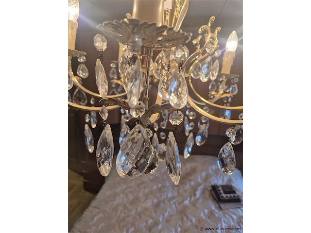 Luster met kristallen, hanghoogte 70cm ø 55cm - afbeelding 3 van  3