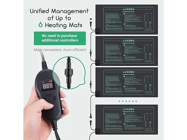 Luxbird zaailing verwarmingsmat met thermostaat - afbeelding 2 van  3