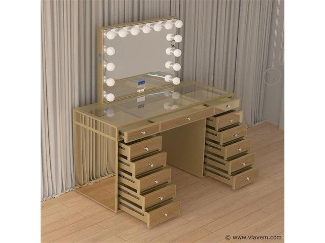 Luxe kaptafel met verlichting - 1500x600x810mm - afbeelding 2 van  12