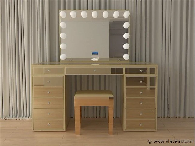 Luxe kaptafel met verlichting - 1500x600x810mm - afbeelding 1 van  12