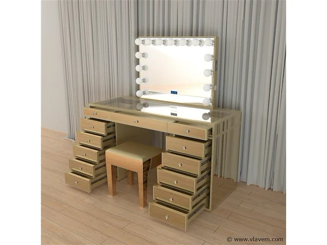 Luxe kaptafel met verlichting - 1500x600x810mm - afbeelding 10 van  12