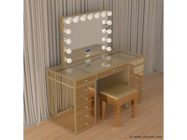 Luxe kaptafel met verlichting - 1500x600x810mm - afbeelding 12 van  12