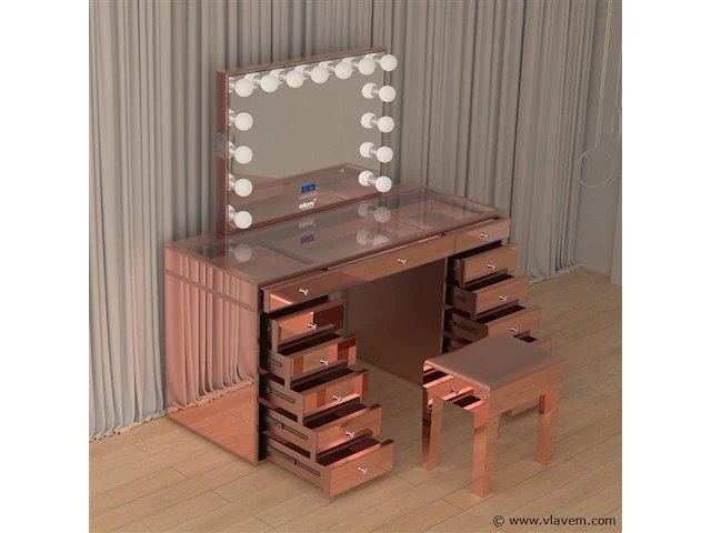 Luxe kaptafel met verlichting - 1500x600x810mm - afbeelding 9 van  12