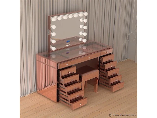 Luxe kaptafel met verlichting - 1500x600x810mm - afbeelding 11 van  12