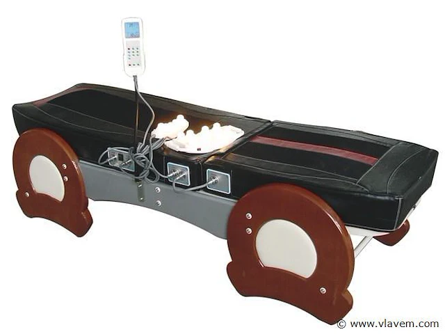 Luxe verwarmd massagebed met decoratief houten frame - afbeelding 1 van  4