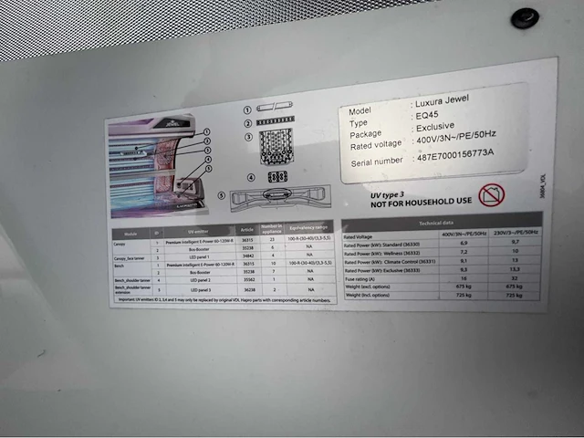 Luxura jewel eq45 zonnebank - afbeelding 8 van  17