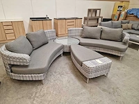 Luxury lounge amor scarabee lounge sofa set wicker grijs - afbeelding 1 van  8