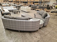 Luxury lounge amor scarabee lounge sofa set wicker grijs - afbeelding 3 van  8