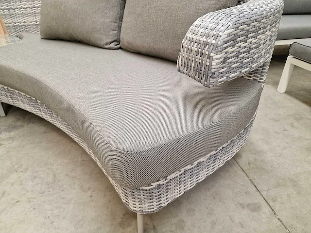Luxury lounge amor scarabee lounge sofa set wicker grijs - afbeelding 4 van  8