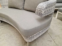 Luxury lounge amor scarabee lounge sofa set wicker grijs - afbeelding 4 van  8