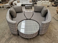 Luxury lounge amor scarabee lounge sofa set wicker grijs - afbeelding 7 van  8