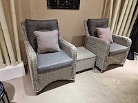 Luxury lounge barcelona relax lounge sofa set wicker grijs - afbeelding 1 van  5