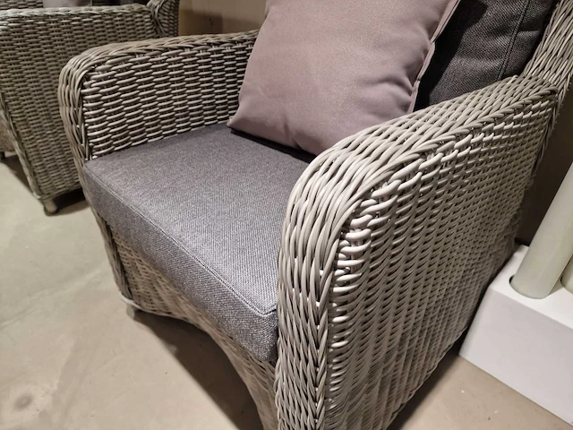 Luxury lounge barcelona relax lounge sofa set wicker grijs - afbeelding 3 van  5