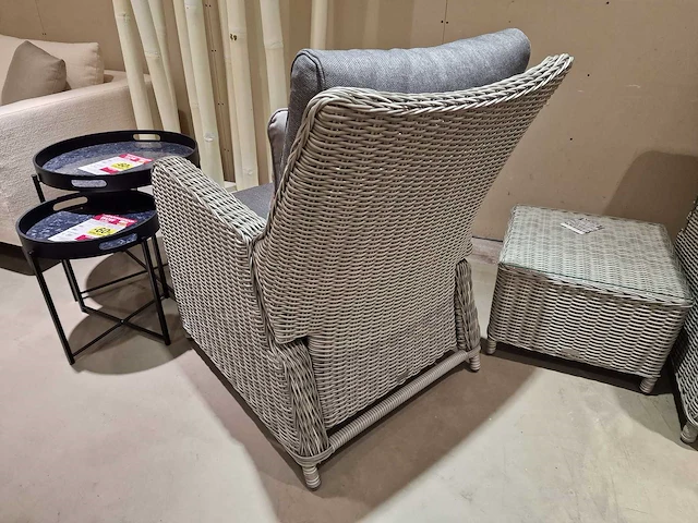 Luxury lounge barcelona relax lounge sofa set wicker grijs - afbeelding 4 van  5