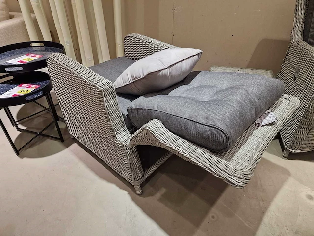 Luxury lounge barcelona relax lounge sofa set wicker grijs - afbeelding 5 van  5