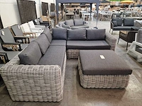Luxury lounge brava xl hoeklounge + poef - kussens antraciet - afbeelding 3 van  7