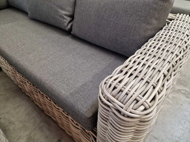 Luxury lounge brava xl hoeklounge + poef - kussens antraciet - afbeelding 5 van  7